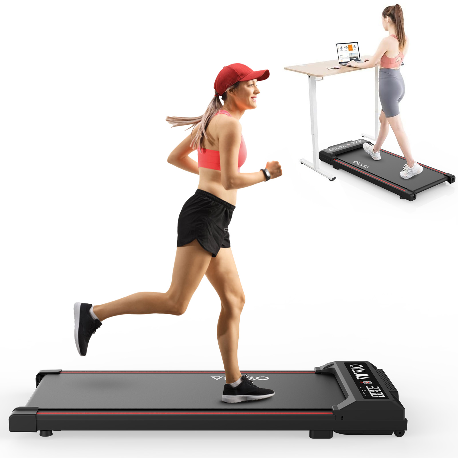 Walking/Jogging Pad für Zuhause 2,5 PS 1-6 km/h Leises Laufband Schreibtisch