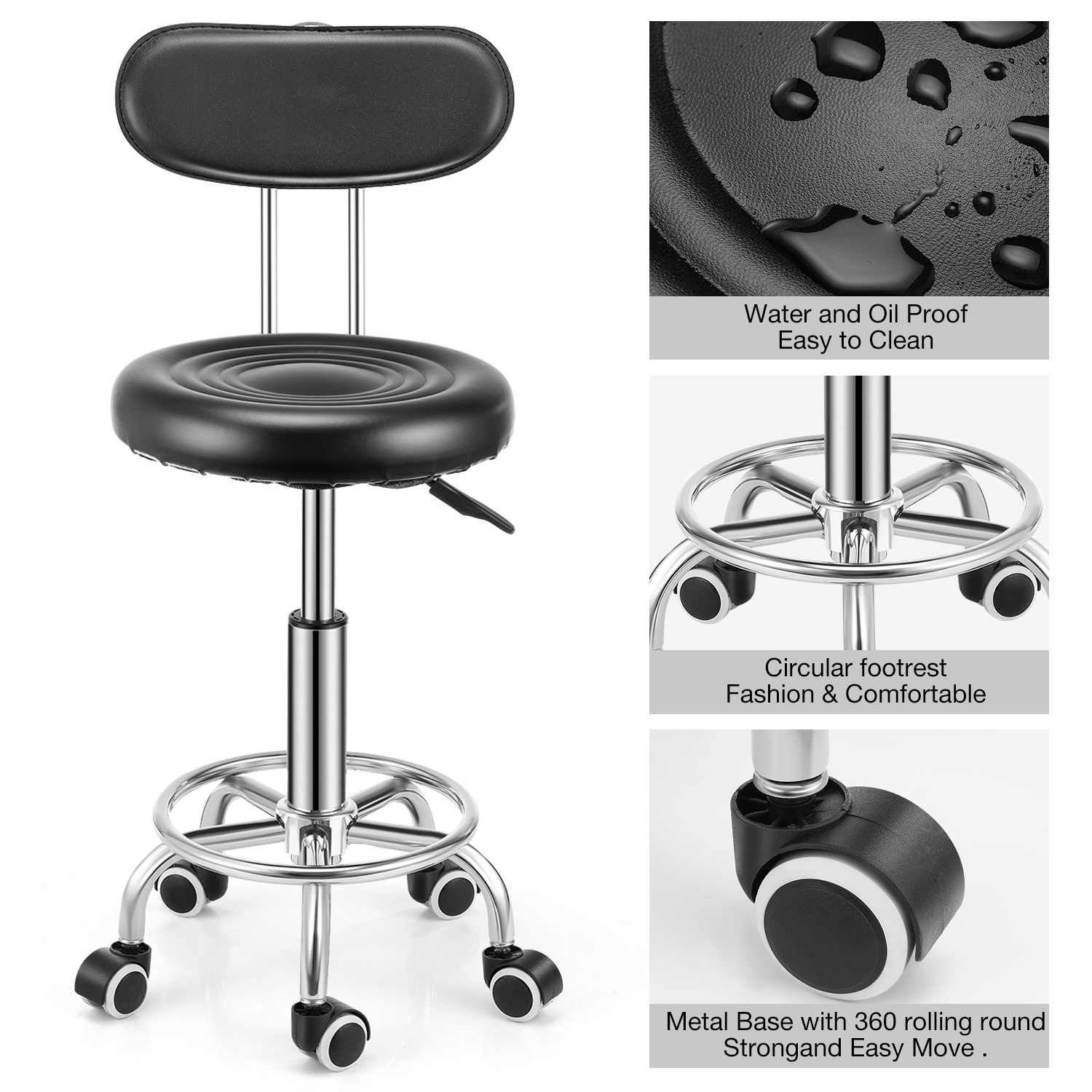 Breakfast Leather Pub Lift Chair Counter Gas PU Bar Stools Swivel Stools Home